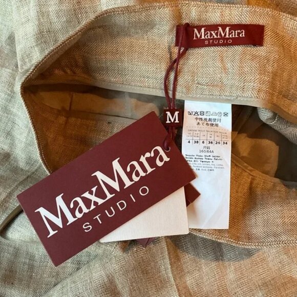 Max Mara Studio Herringbone Linen Trousers – Size US IT 38 - Picture 6 of 7